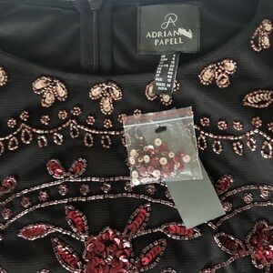 Adrianna Papell Black and Purple Sequin Dress